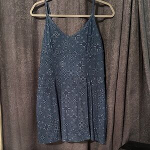 Blue Floral Spaghetti Strap Tennis/Athletic Dress